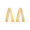 1/2 Ct Round Cut Moissanite Hoop Earrings 14K Gold Plated