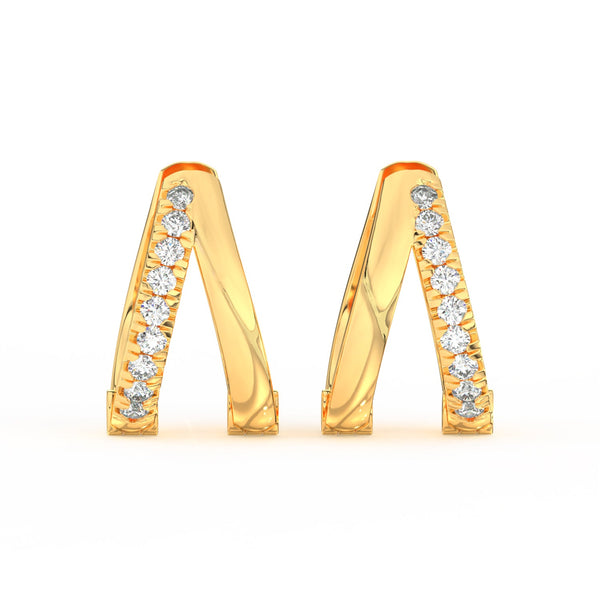 1/2 Ct Round Cut Moissanite Hoop Earrings 14K Gold Plated