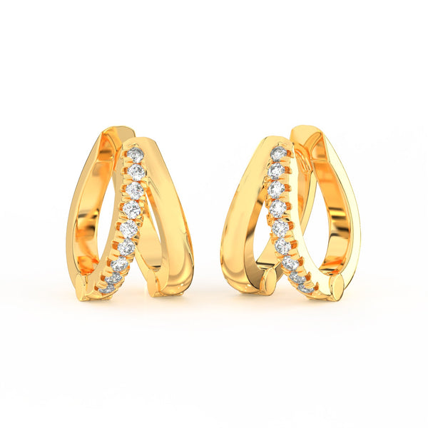 1/2 Ct Round Cut Moissanite Hoop Earrings 14K Gold Plated