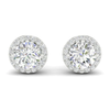 3Ct Round Cut Moissanite Halo Stud Earrings 14K Gold Plated Push Back