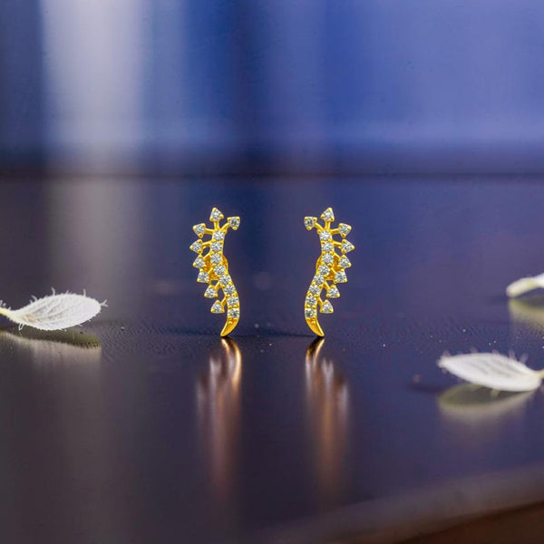 18KT Squirl Second Gold Earcuffs