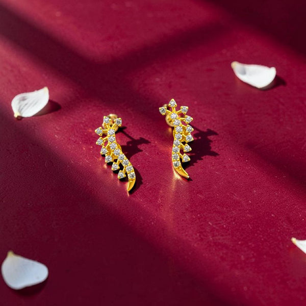 18KT Squirl Second Gold Earcuffs