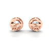 3Ct Round Cut Moissanite Halo Stud Earrings 14K Gold Plated Push Back