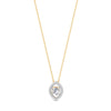 0.56 Ct Round Cut Moissanite Women's Cluster Necklace Pendant 14K Gold Plated