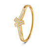 1.50 Ct Round Cut Moissanite Women's Bangle Bracelet 14K Gold Plated