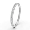 3.79 Ct Baguette & Round Natural Moissanite Women's Bangle Bracelet 14K Gold Plated