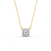 0.30 Ct Round Cut Moissanite Women's Halo Necklace Pendant 14K Gold Plated