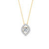 0.56 Ct Round Cut Moissanite Women's Cluster Necklace Pendant 14K Gold Plated