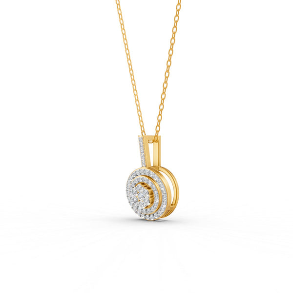 0.50 Ct Round Cut Moissanite Women's Cluster Necklace Pendant 14K Gold Plated