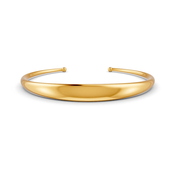 Elegant Polished Gold Cuff Bracelet for Women Sleek Minimalist Design 14K Gold Plated