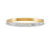 3.79 Ct Baguette & Round Natural Moissanite Women's Bangle Bracelet 14K Gold Plated
