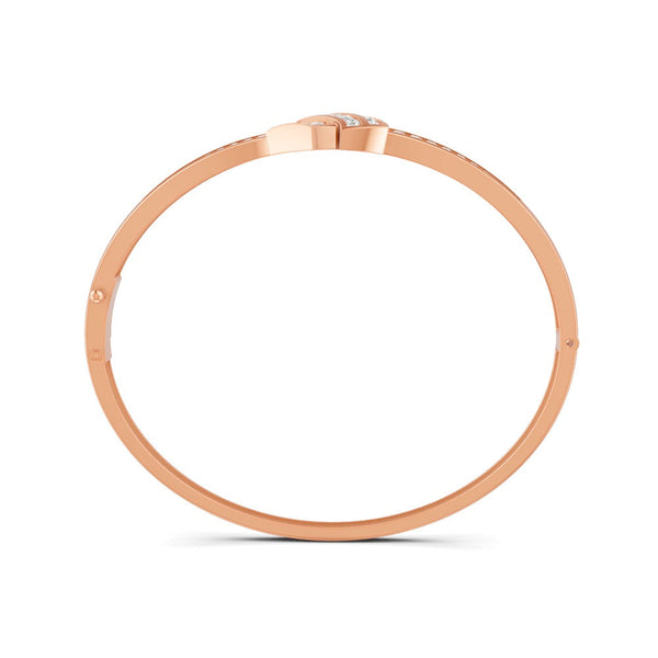 1.50 Ct Round Cut Moissanite Women's Bangle Bracelet 14K Gold Plated