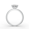 Heart Cut Real Moissanite 5 Prong Solitaire Ring 14K Gold Plated