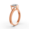 Heart Cut Real Moissanite V Prong Solitaire Ring 14K Gold Plated
