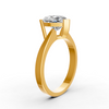 Heart Cut Real Moissanite V Prong Solitaire Ring 14K Gold Plated