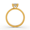 Cushion Cut Real Moissanite Double Prong Solitaire Ring 14K Gold Plated