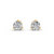Round Cut Real Moissanite 3 Prong Solitaire Stud Earrings 14K Gold Plated