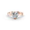 Heart Cut Real Moissanite V Prong Solitaire Ring 14K Gold Plated