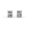 Radiant Cut Real Moissanite 4 Prong Solitaire Stud Earrings Screw Back 14K Gold Plated