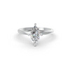 Marquise Cut Real Moissanite 4 Prong Solitaire Ring 14K Gold Plated