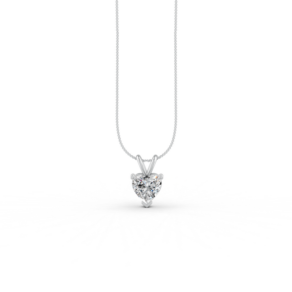 Heart Cut Moissanite Solitaire Pendant 14K Gold Plated