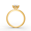 Heart Cut Real Moissanite 5 Prong Solitaire Ring 14K Gold Plated