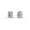 Oval Cut Real Moissanite 4 Prong Solitaire Stud Earrings Screw Back 14K Gold Plated