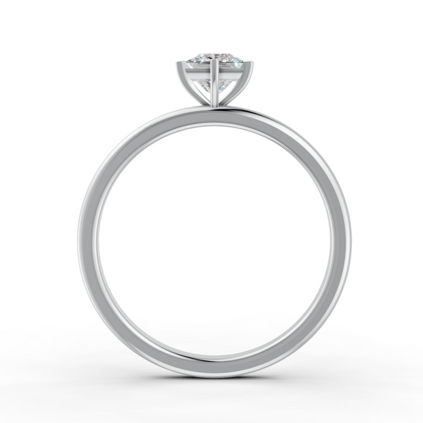 Princess Cut Real Moissanite Claw Prong Solitaire Ring 14K Gold Plated