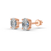 Oval Cut Real Moissanite 4 Prong Solitaire Stud Earrings Screw Back 14K Gold Plated
