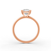 Princess Cut Real Moissanite Double 4 Prong Solitaire Ring 14K Gold Plated