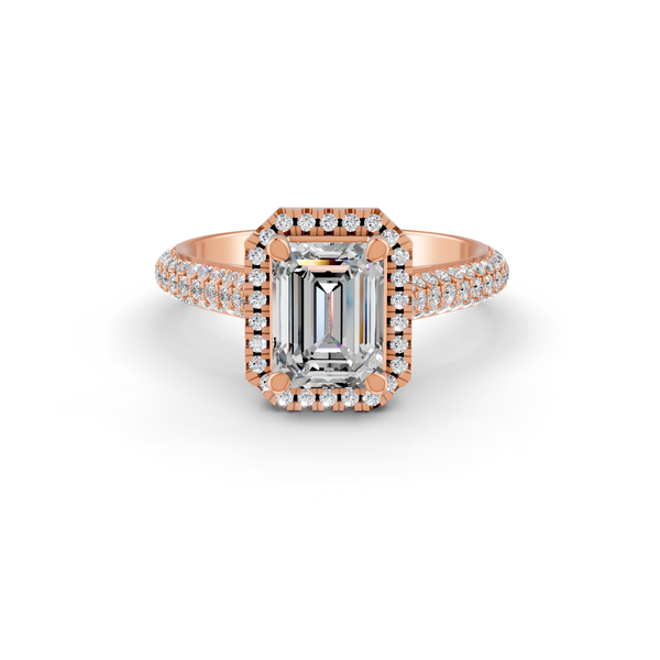 2.50 Ct Radiant Cut Moissanite Engagement Ring 14K Gold Plated