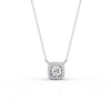 0.30 Ct Round Cut Moissanite Women's Halo Necklace Pendant 14K Gold Plated