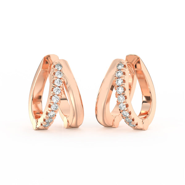 1/2 Ct Round Cut Moissanite Hoop Earrings 14K Gold Plated