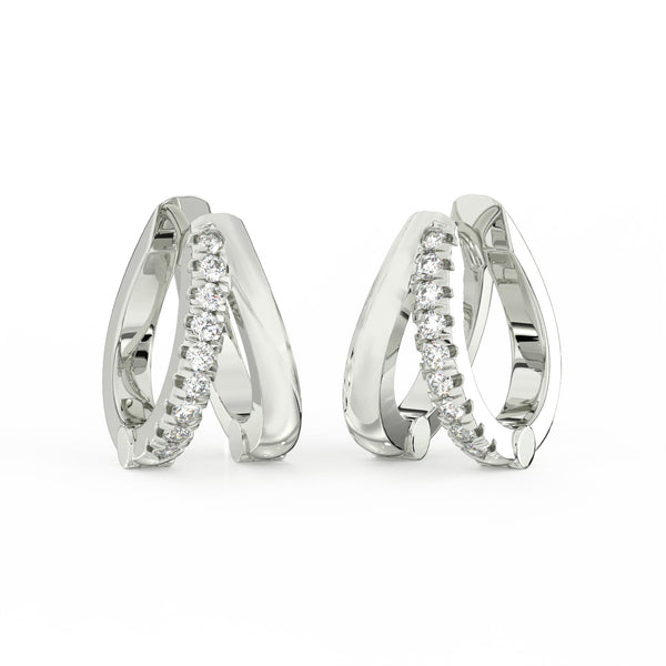 1/2 Ct Round Cut Moissanite Hoop Earrings 14K Gold Plated
