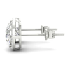 3Ct Round Cut Moissanite Halo Stud Earrings 14K Gold Plated Push Back