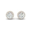3Ct Round Cut Moissanite Halo Stud Earrings 14K Gold Plated Push Back