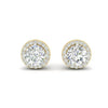 3Ct Round Cut Moissanite Halo Stud Earrings 14K Gold Plated Push Back