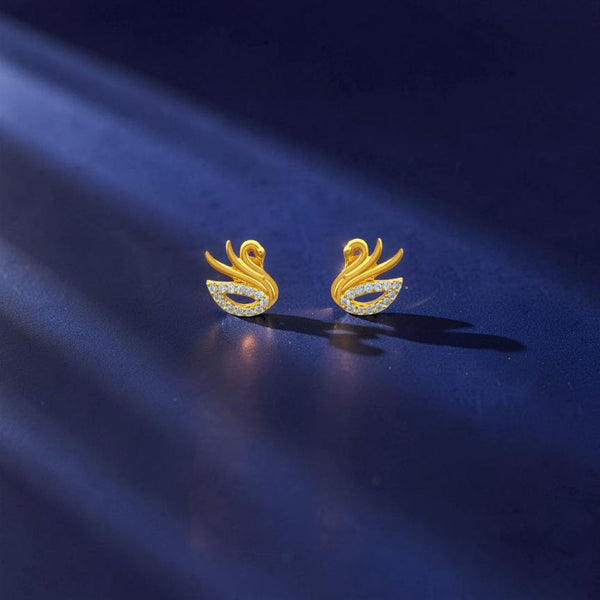 22KT Swan Earrings Gold