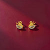 22KT Swan Earrings Gold
