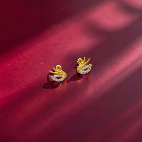22KT Swan Earrings Gold