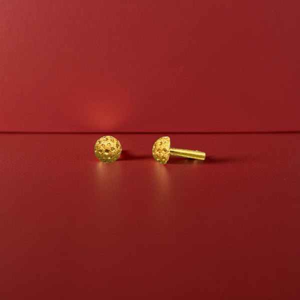 22KT Button Earring Gold