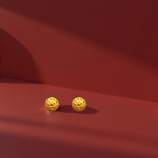 22KT Button Earring Gold