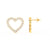 1/2 Ct Round Cut Moissanite Heart Stud Earrings in 14K Gold Plated
