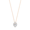 0.56 Ct Round Cut Moissanite Women's Cluster Necklace Pendant 14K Gold Plated
