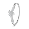 1.50 Ct Round Cut Moissanite Women's Bangle Bracelet 14K Gold Plated