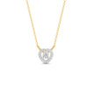 0.17 Ct Round Cut Moissanite Women's Heart Necklace Pendant 14K Gold Plated