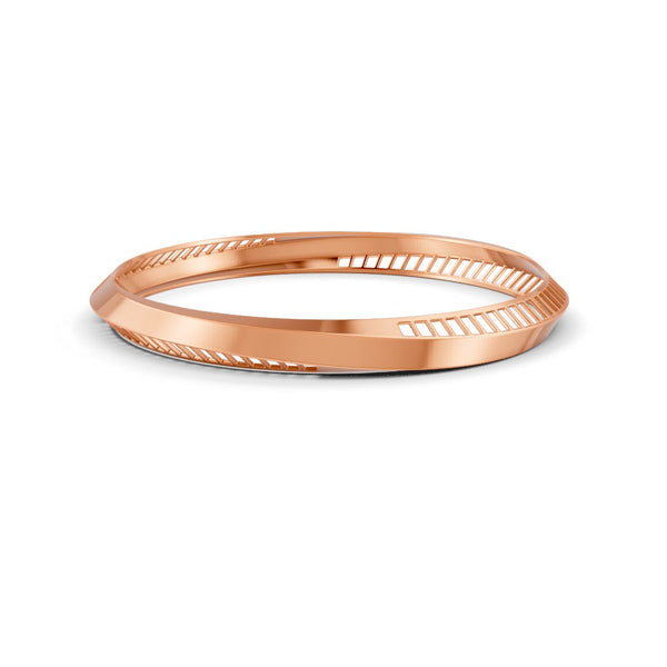 Elegant Gold Bangle with Sleek Cutout Design 14K Gold Plated
