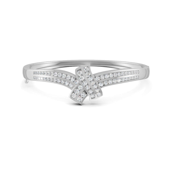 1.50 Ct Round Cut Moissanite Women's Bangle Bracelet 14K Gold Plated