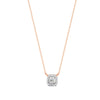 0.30 Ct Round Cut Moissanite Women's Halo Necklace Pendant 14K Gold Plated