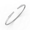 0.15 Ct Round Cut Natural Moissanite Women's Bangle Bracelets 14K Gold Plated